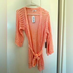 NWT S Crochet  duster cardigan w belt grandmacore cottagecore cabincore